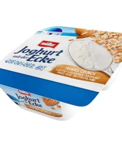 Müller Joghurt mit der Ecke, Griechischer Art, Mandel-Crunch, 8 % Fett im Milchanteil, 113 g Becher