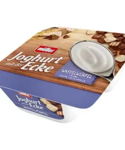 Müller Joghurt mit der Ecke, Knusper Waffelwürfel, 3,8 % Fett, 150 g Becher