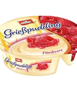 Müller, Grießpudding, Himbeere, 6,4 % Fett, 160 g Becher