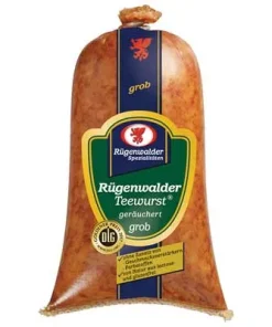 Rügenwalder Spezialitäten, Grobe Teewurst, geräuchert, 250 g Packung