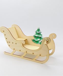 3D Weihnachtsschlitten 22cm Bausatz Holz für ihre Weihnachtsdeko